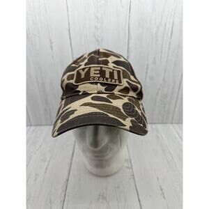 Yeti Coolers Brown Camo Baseball Hat Cap Mesh Back Trucker Hunting Snapback